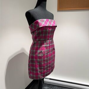 Revolve Plaid Strapless Dress